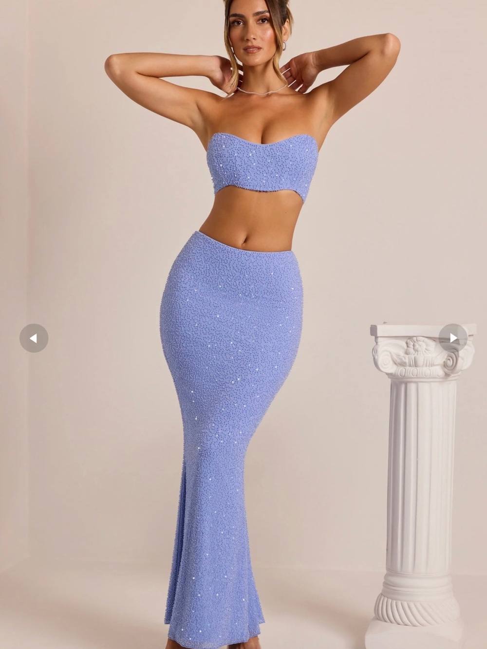 Oh Polly Embellished Set in Powder Blue